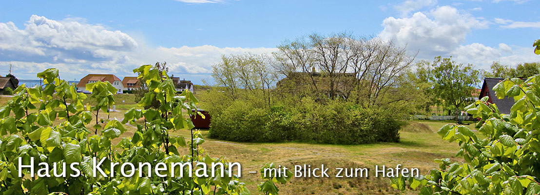 Fewos Kronemann - aus dem Obergeschoss hat man einen weiten Blick zum Bodden und den Hafen von Neuendorf